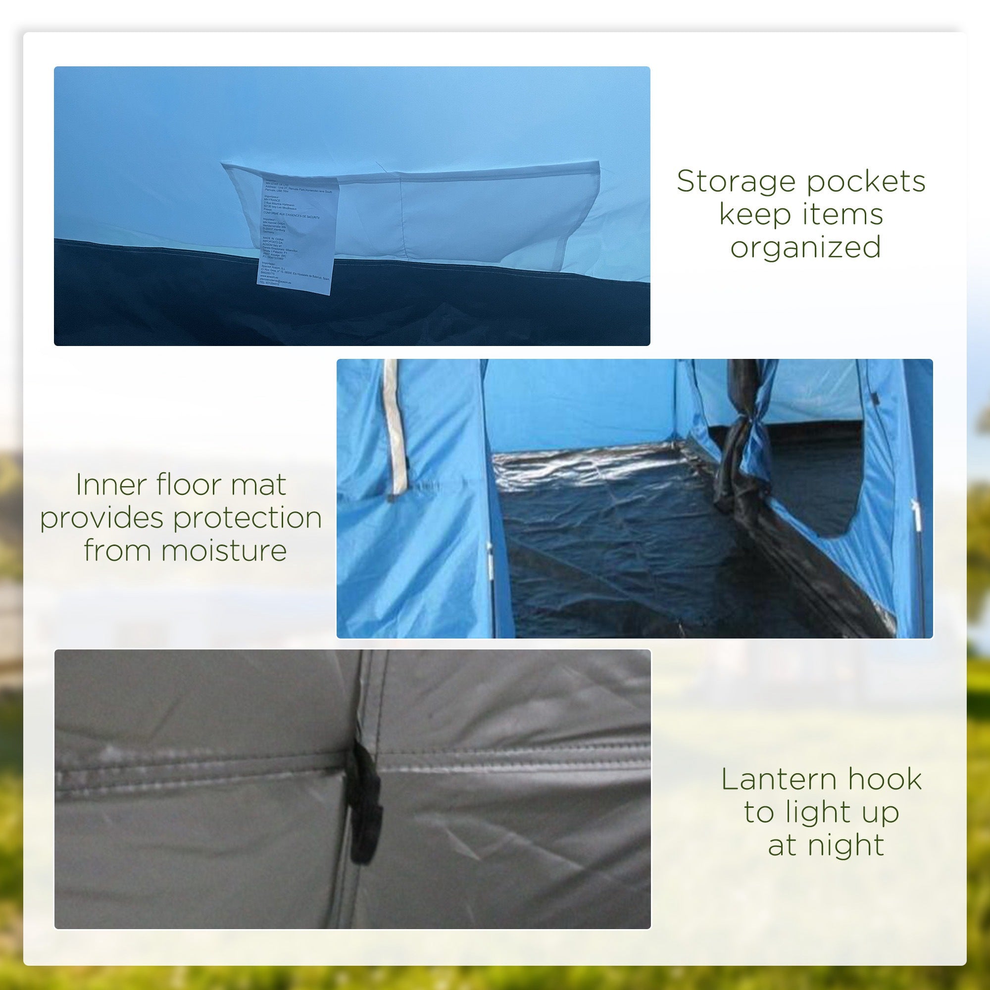 5-6 Man Tunnel Tent, Two Room Camping Tent with Sewn-In Floor, 2 Doors and Carry Bag, 2000mm Water Column for Fishing, Hiking, Sports