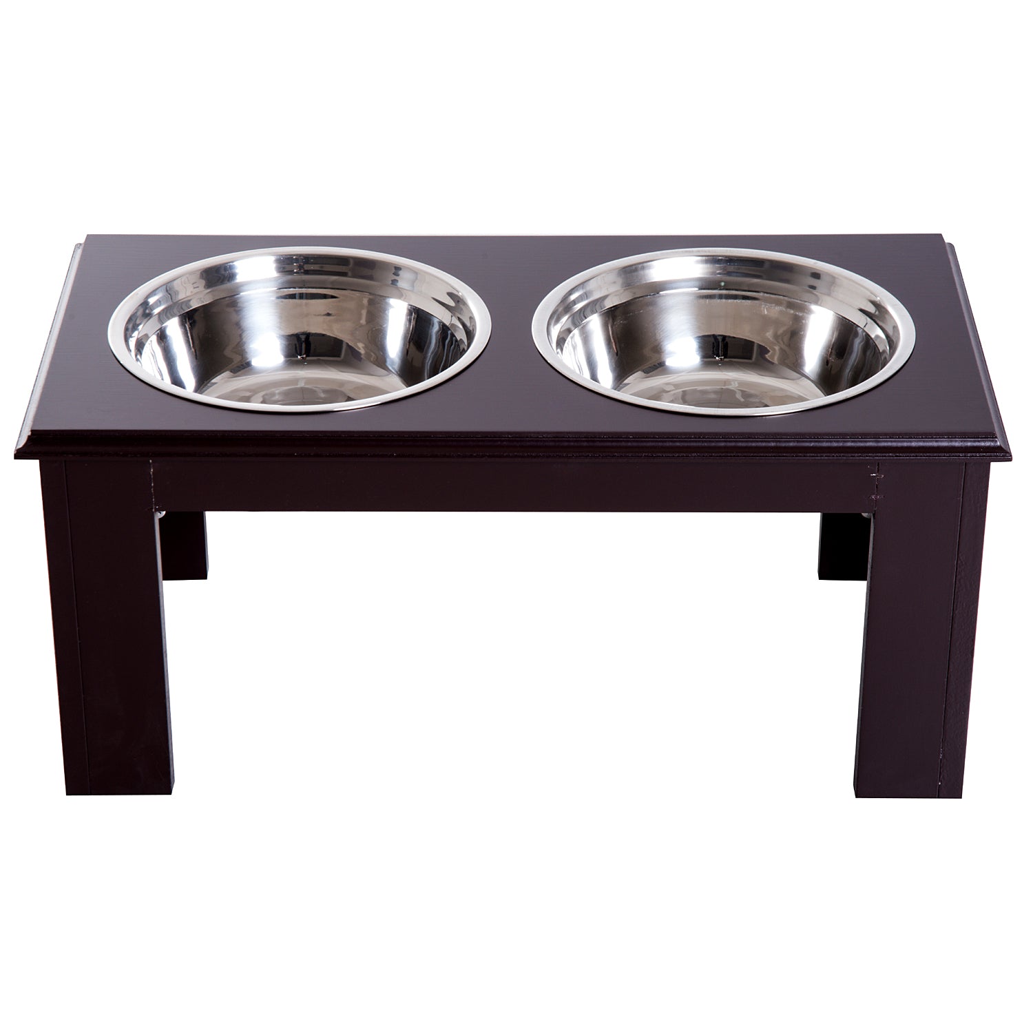 Stainless Steel Pet Feeder, 58.4Lx30.5Wx25.4H cm-Brown