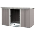Corrugated Metal Garden Storage Shed with Ventilation Doors 1 Piece - Light Grey