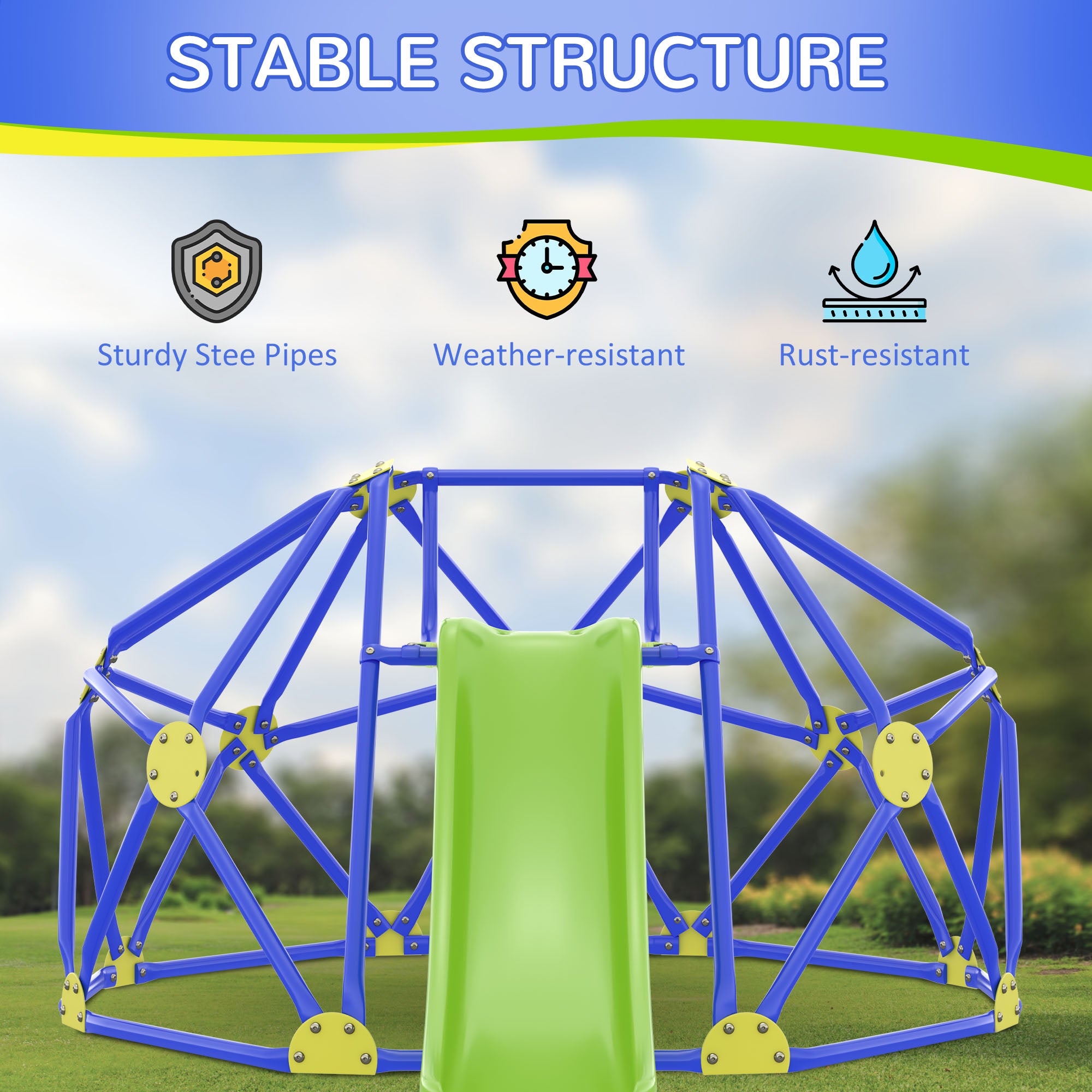 Kids Climbing Frame and Slide w/ Platform, for Ages 3-10 Years