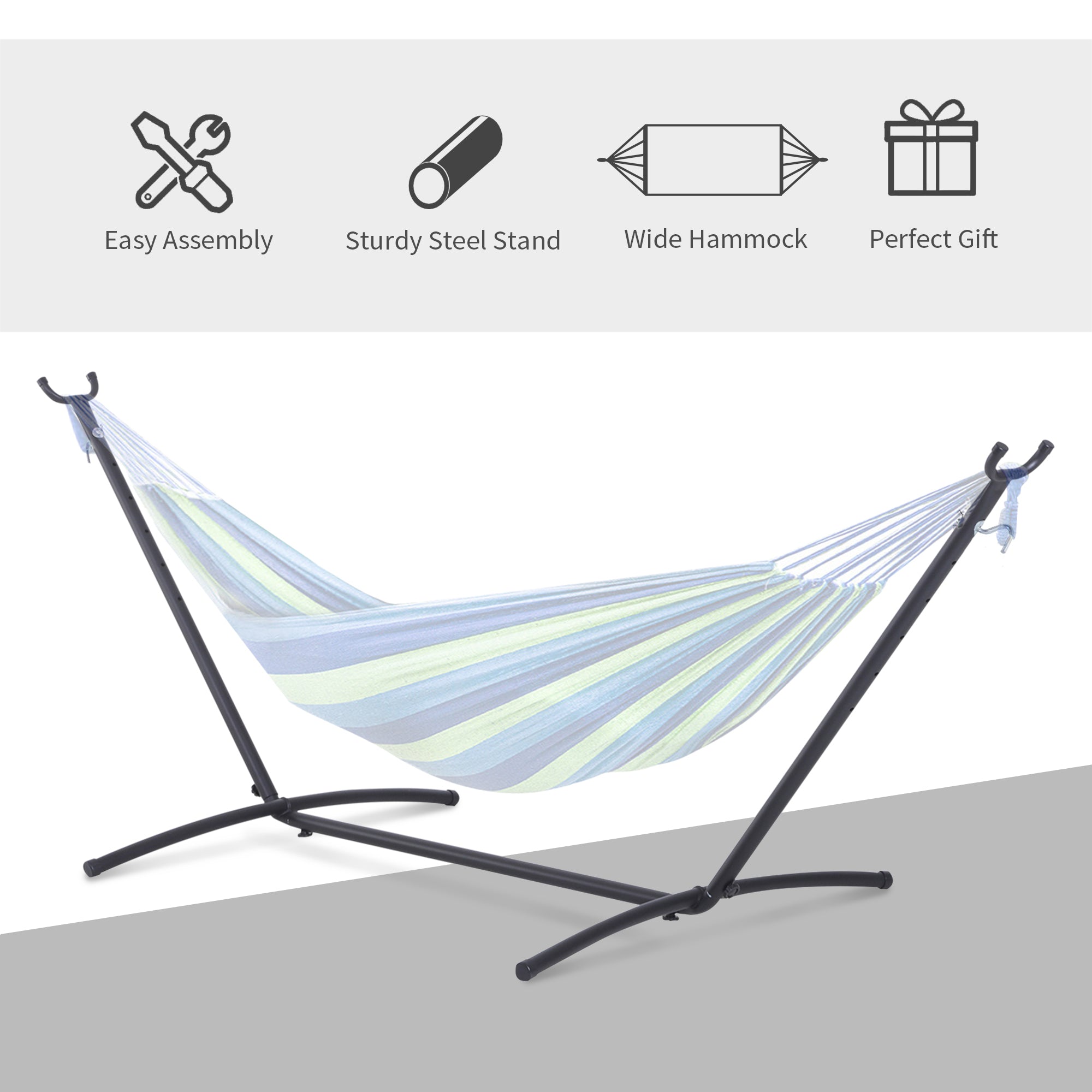 Hammock Stand w/ Metal Frame for Garden Camping Picnic Outdoor Patio Replacement 2.86m – Stand Only