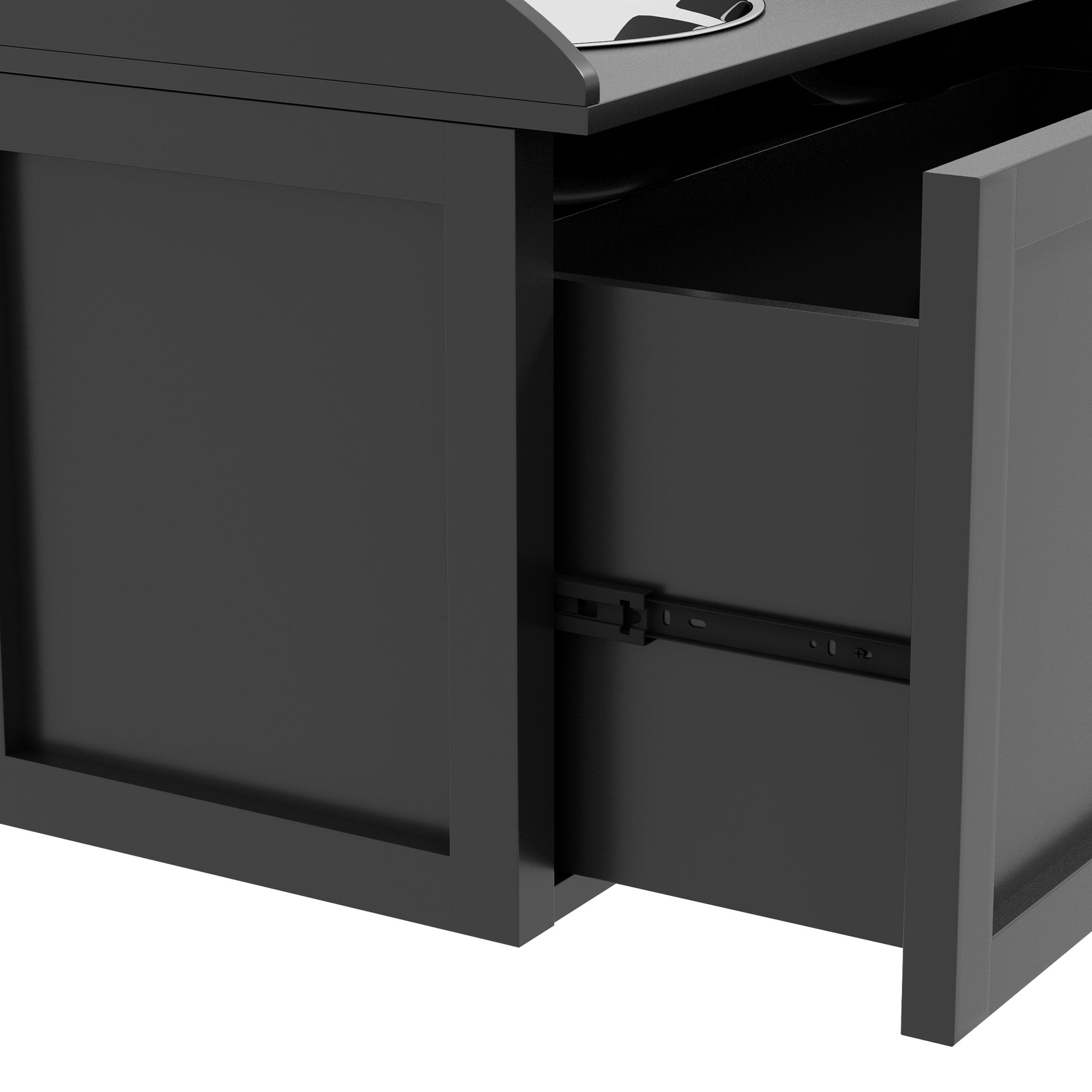 Raised Stainless Steel Dog Bowls with 21L Storage Drawer for Large Dogs and Cats - Black