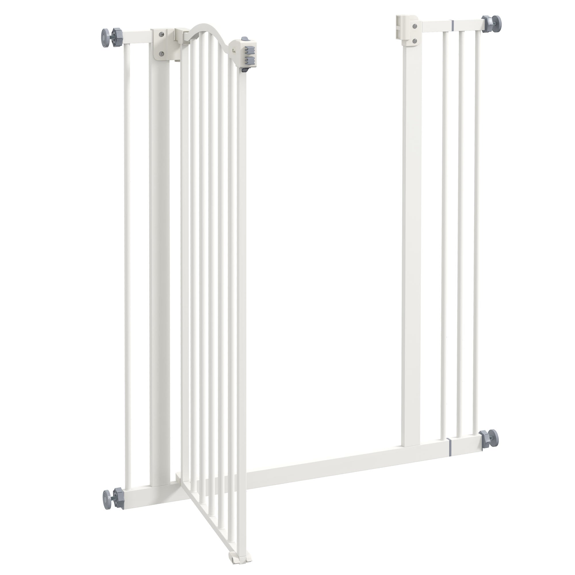 Metal Pet Safety Gate Dog Gate Folding Fence, White