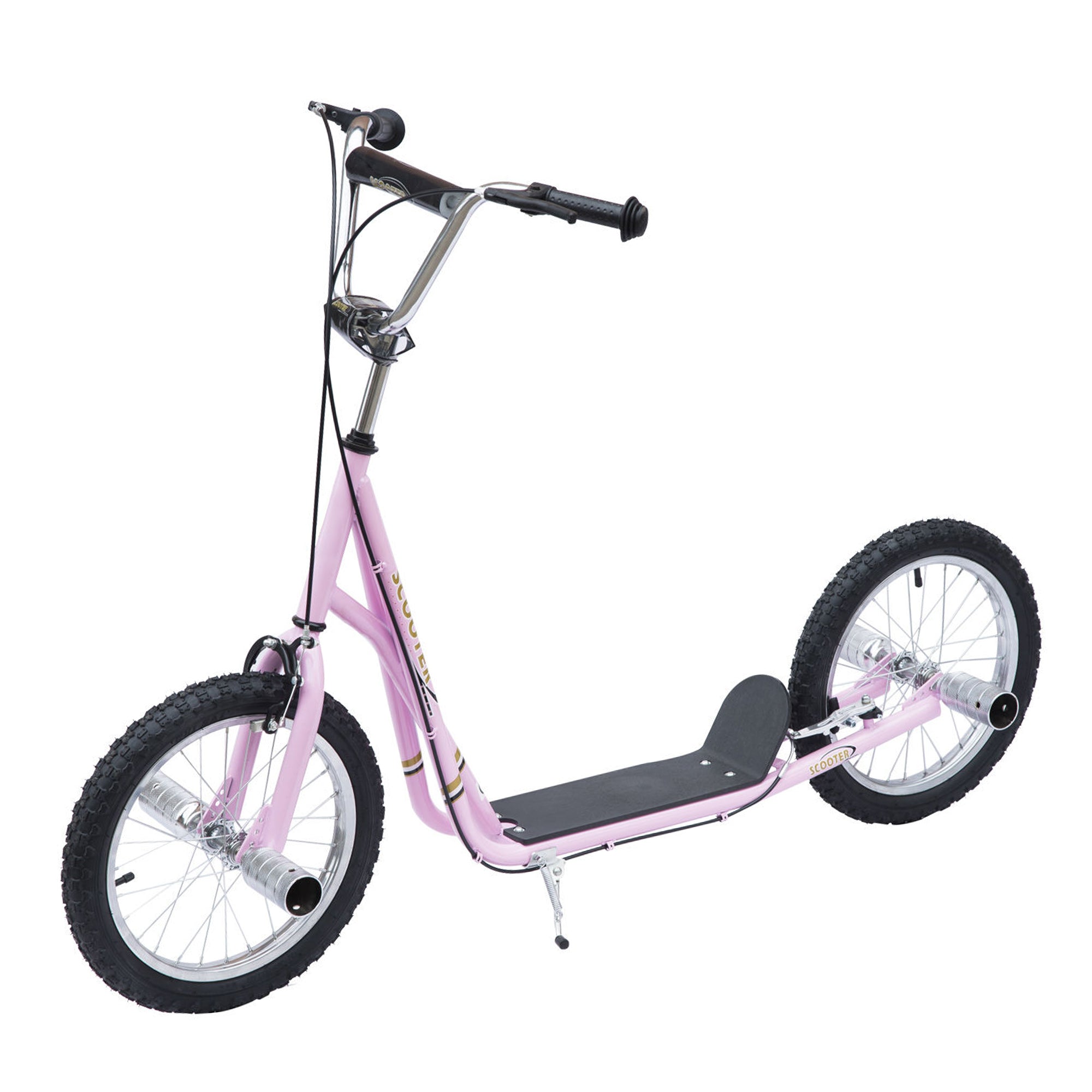 Non-Electric Pneumatic 16" Tyres Scooter-Pink