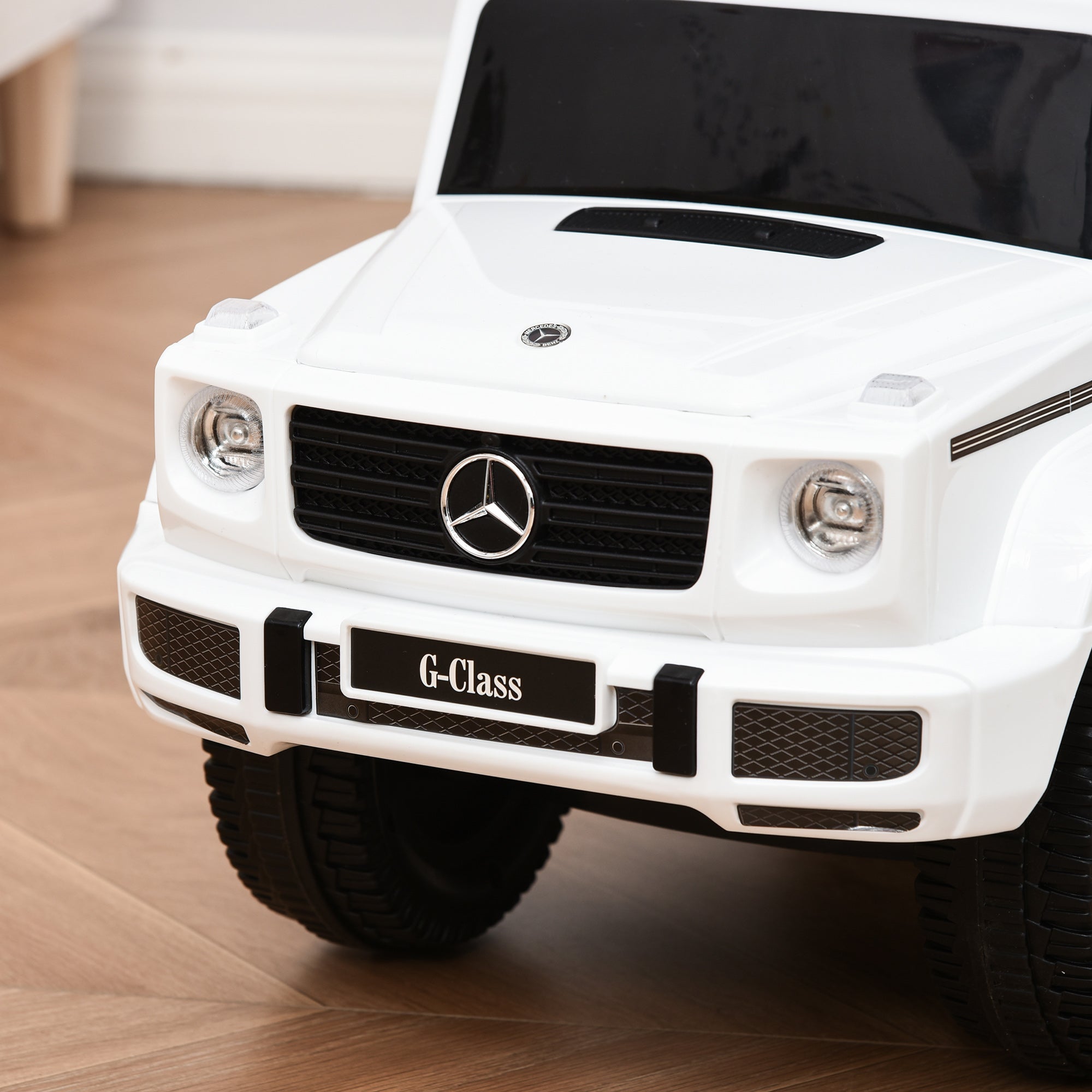 Mercedes-Benz G350 Ride-On Push Along Car Sliding Walker Foot to Floor Slider Stroller Toddler Vehicle with Horn Steering Wheel NO POWER White