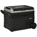 50L Portable Car Refrigerator with Compressor Cooling and LED Panel - Black