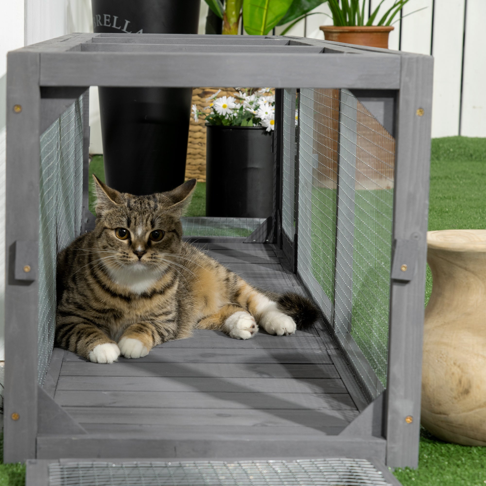 Large Cat Tunnel 150cm Extra Long Cat Play Tunnel Indoor Outdoor W/ Multiple Entrances for Cat, Rabbit, Puppy, Dark Grey