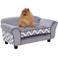 Dog Sofa Bed for XS-S Dogs with Soft Cushion, Washable Cover & Wooden Frame - Grey