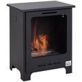 Freestanding Bioethanol Fireplace with 0.9L Tank, 3-Hour Burn Time for Indoor Use - Black