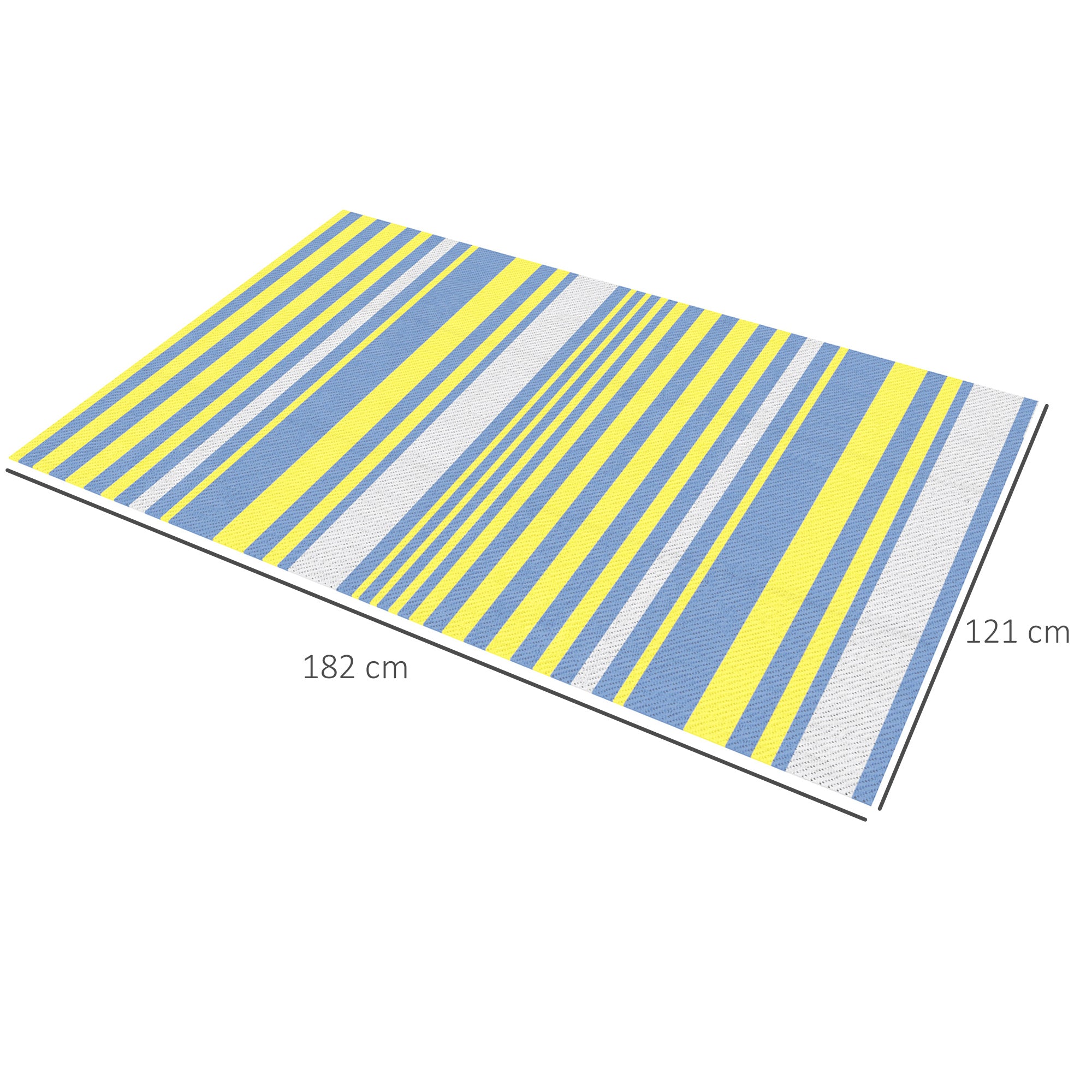 Reversible Outdoor Rug, Lightweight Waterproof Plastic Straw Mat for Backyard, Deck, RV, Picnic, Beach, Camping, 121 x 182 cm