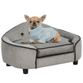 Pet Sofa Dog Bed Couch with Removable Sponge Cushion 66.5x45x35.5 cm - Grey