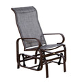 Outdoor Gliding Rocking Chair with Metal Frame for Patio and Garden - Grey