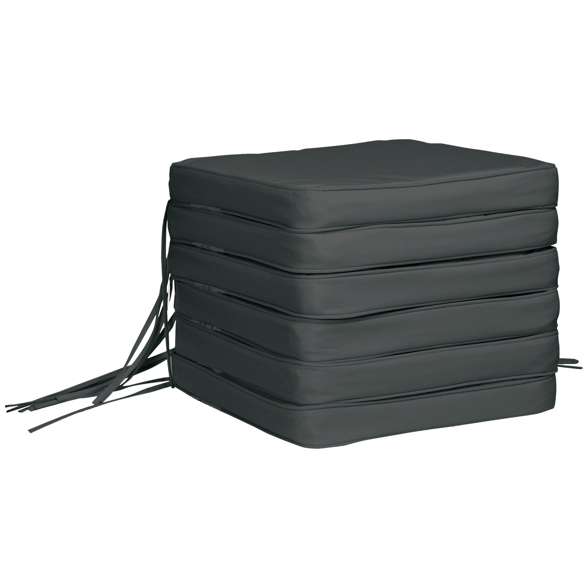 Set of 6 Chair Cushions with Thick Padding - Grey