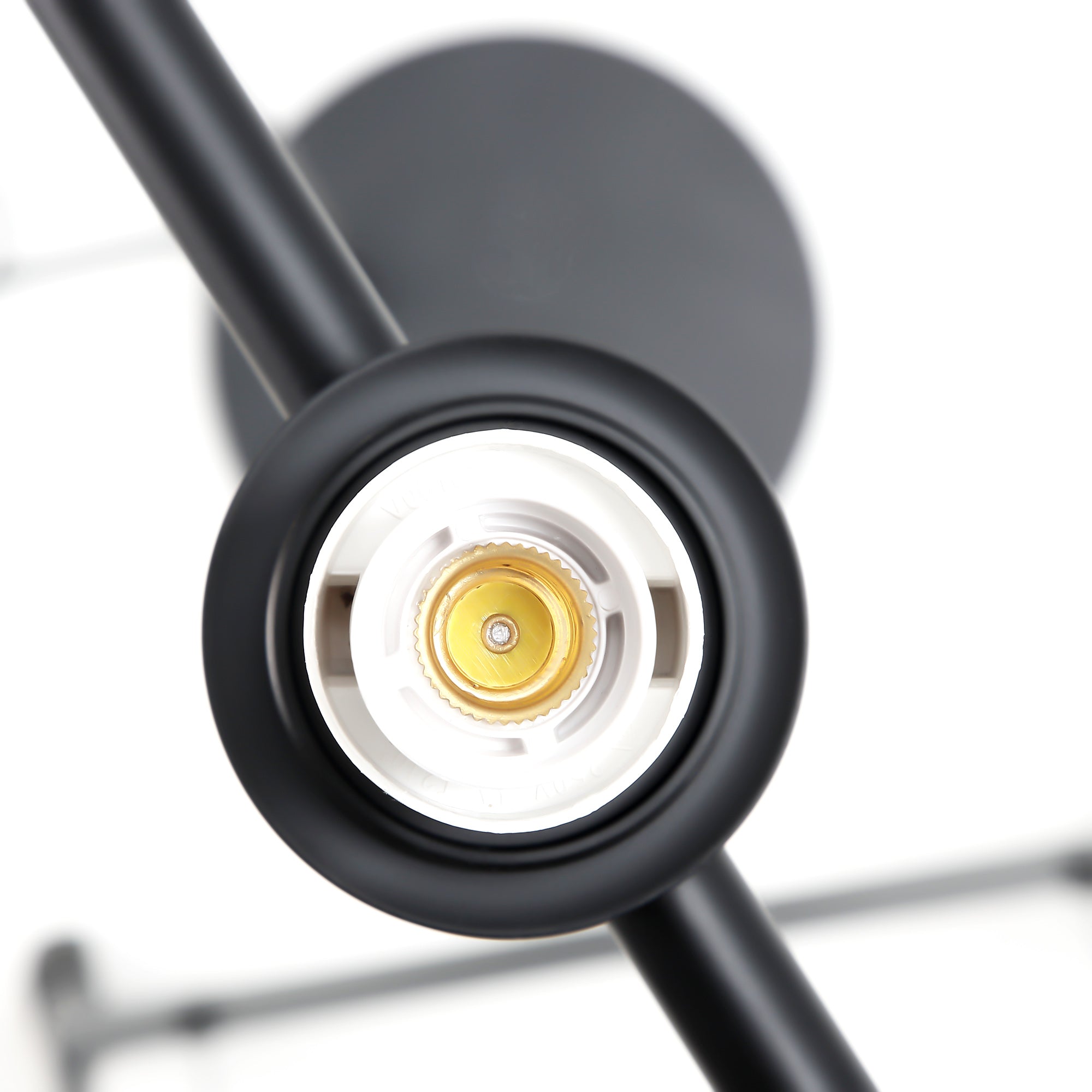 Modern Floor Lamp Metal Frame Sphere Light w/ Pedal Switch Unique Standing Beautiful Furnishing for Home Office Living Room, Black