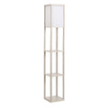 4-Tier Floor Lamp with Storage Shelves for Living Room, Bedroom, Office - Oak