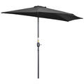 2.7m Half Garden Parasol with Steel Ribs UV Resistant - Black