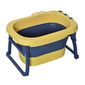 Baby Bath Tub 0-6 Years Collapsible Non-Slip with Stool Crocodile Shape - Yellow