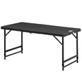 Foldable Adjustable Height Patio Dining Table for 4 - Dark Grey