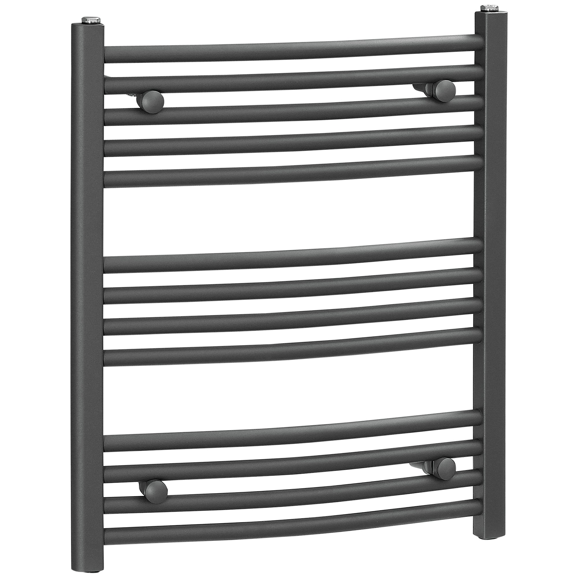 Straight Heated Towel Rail, Hydronic Bathroom Ladder Radiator Towel Warmer For Central Heating 600mm x 700mm, Grey