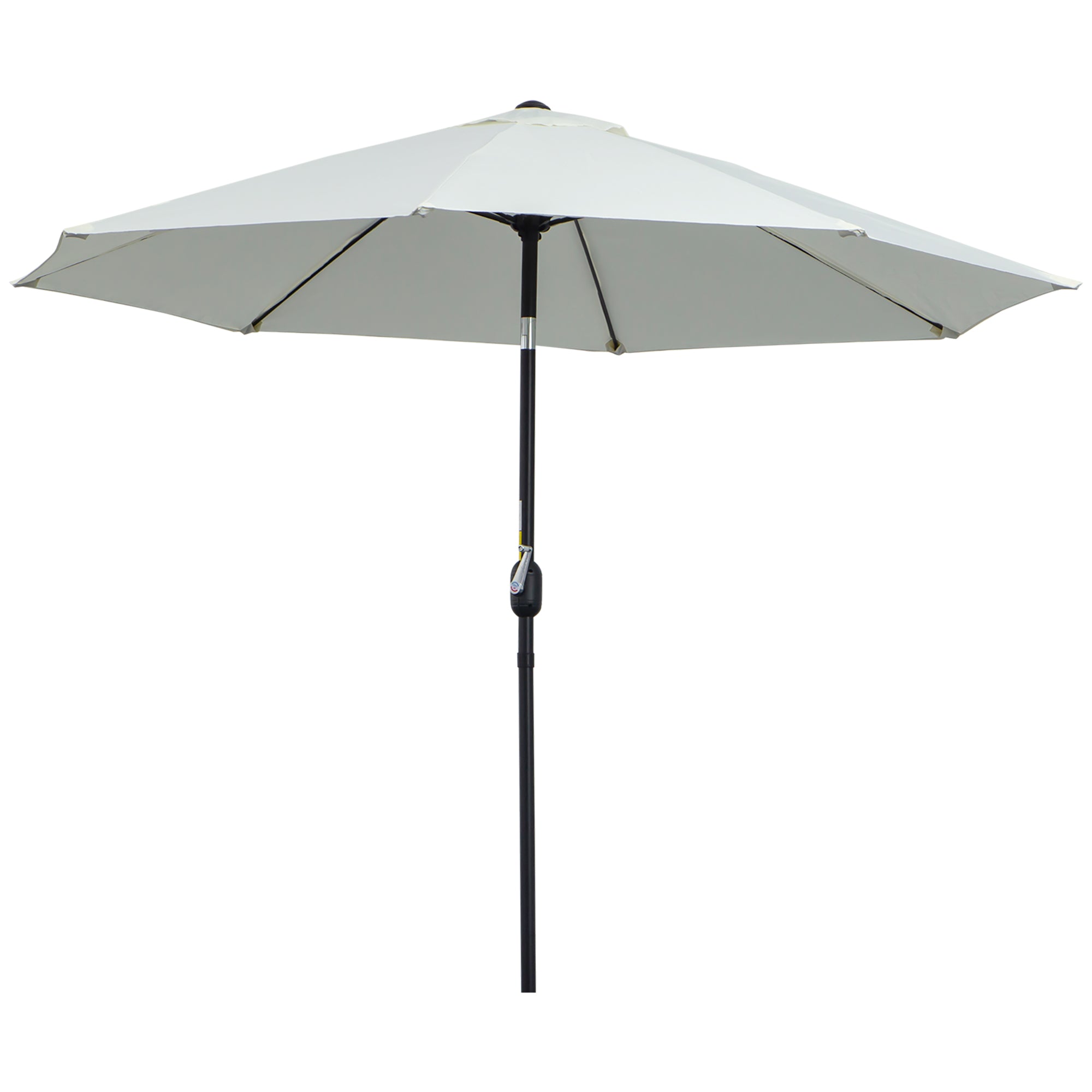 Garden Parasol Umbrella,Tilting Parasol W/three angles, Outdoor Sun Shade Canopy,Cream White，2.65H x ?2.4m