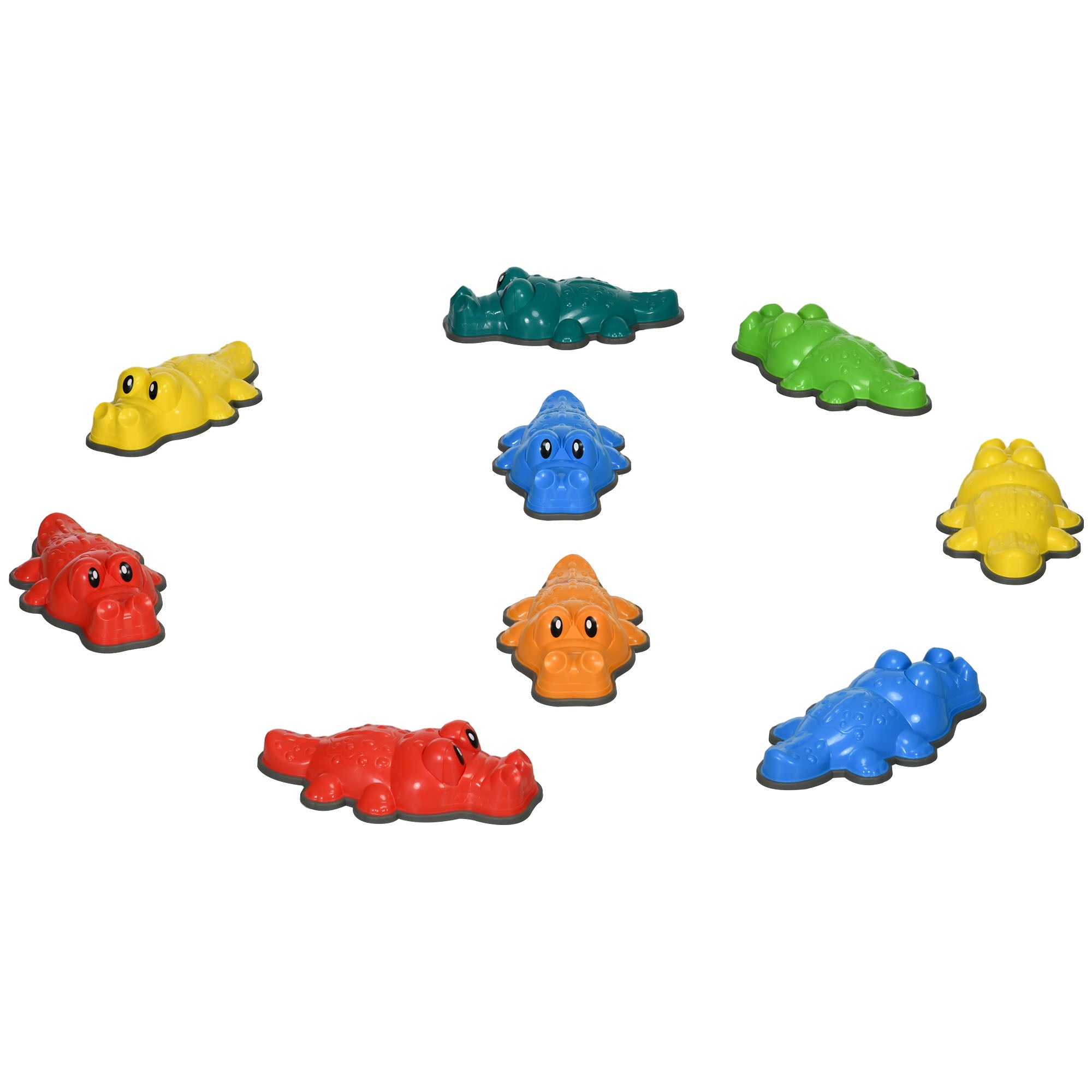 9PCs Kids Stepping Stones, Crocodile Design with Anti-slip Edge Balance River Stones, Indoor Outdoor, Stackable