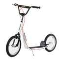 Teen Kids Adjustable Handlebar Stunt Kick Scooter with Dual Brakes 16 Inch Rubber Tyres - White