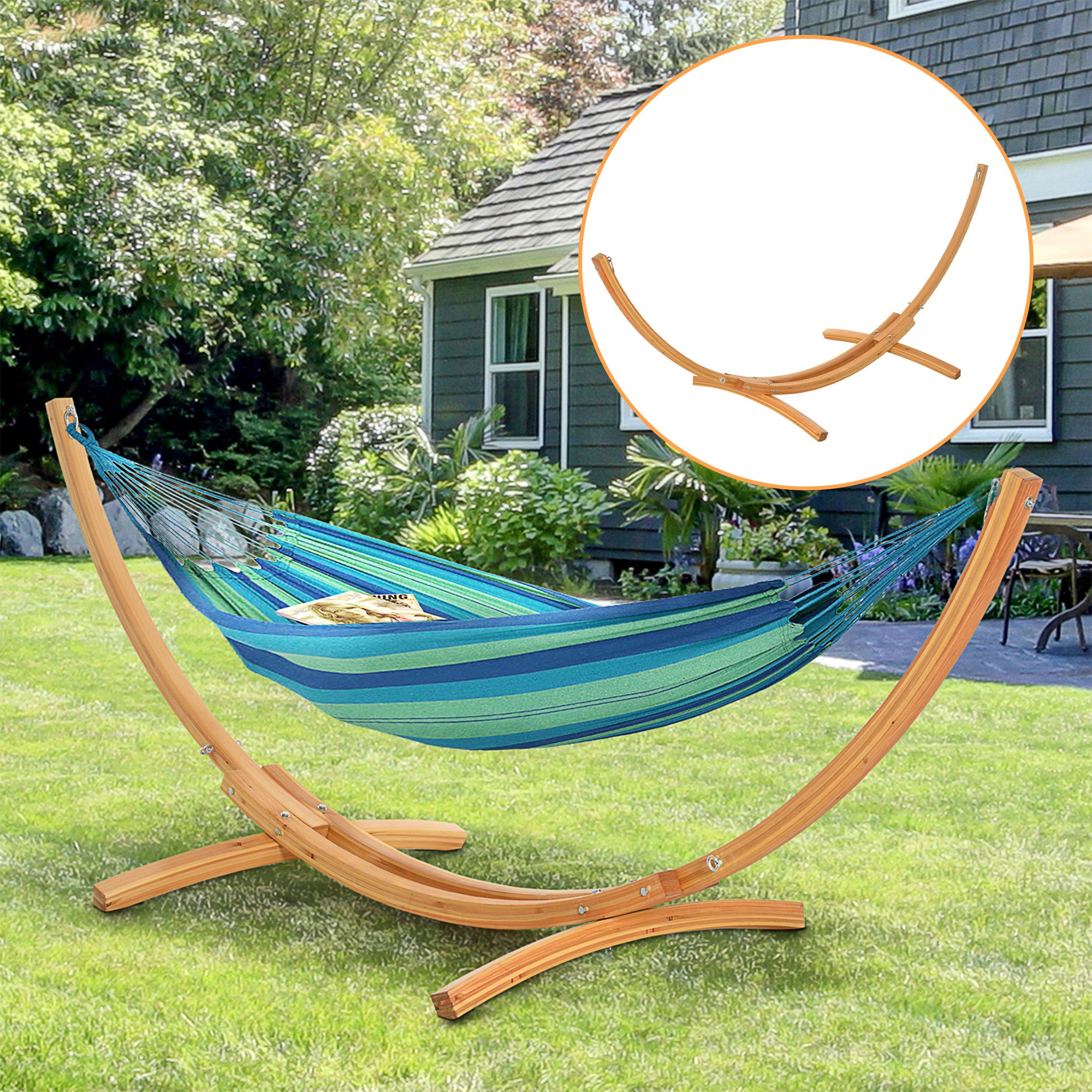 3(m) Wooden Hammock Stand Universal Garden Picnic Camp Accessories