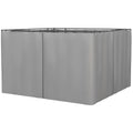 3 x 3m Universal Gazebo Sidewall Set with 4 Panels, Hooks & C-Rings for Pergolas & Cabanas - Light Grey