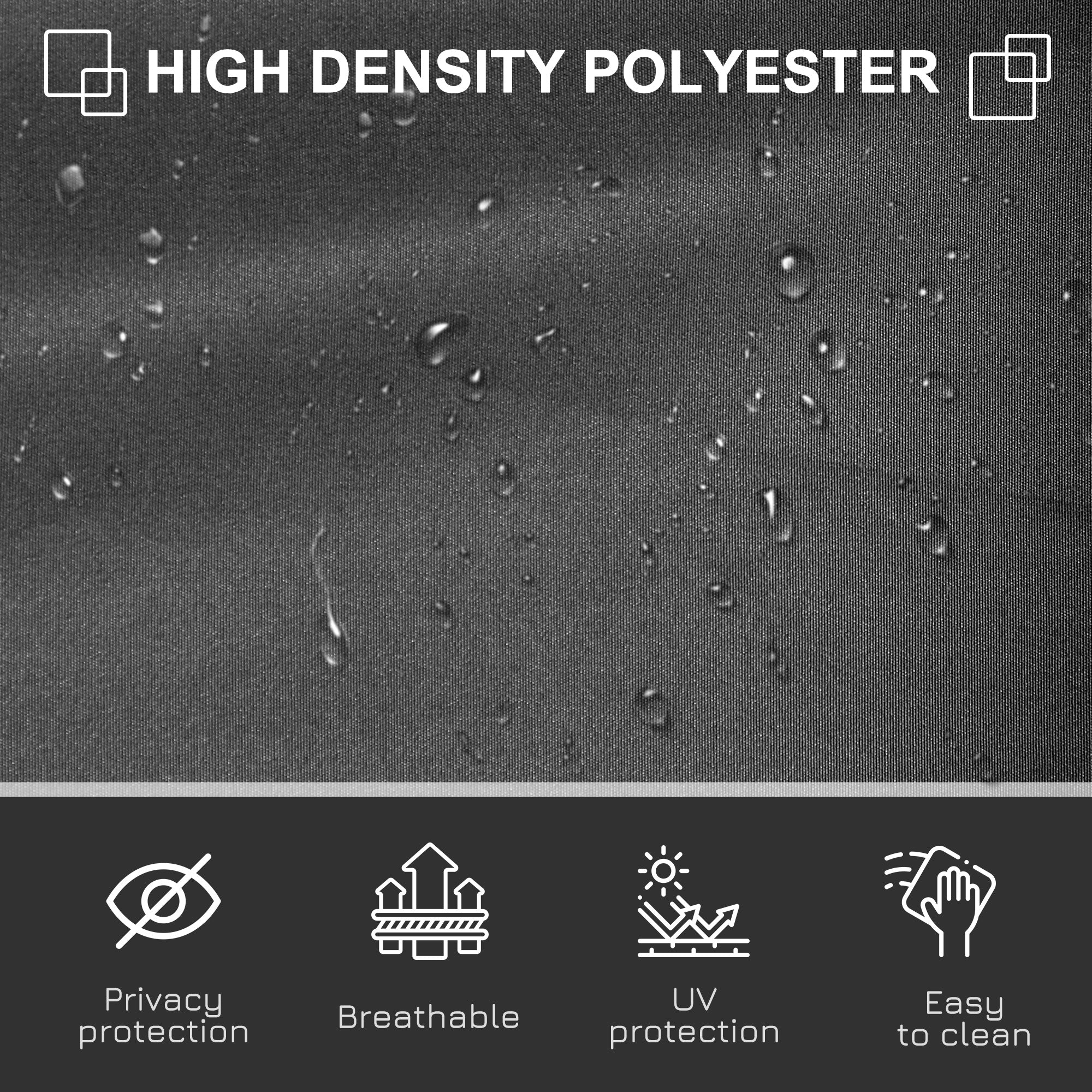 Retractable Sun Awning Screen for UV Protection and Privacy - Grey