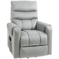 Power Lift Massage Recliner Chair with Footrest - Grey Velvet Feel