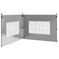 2 Pack Oxford Cloth Gazebo Side Panels with Window 3x3/3x4m - Grey