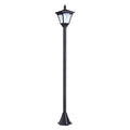 Outdoor Solar Powered LED Post Lamp with Sensor and Dimmable Light - Black