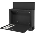 Wall Mounted Weatherproof Letterbox with 2 Keys & Viewing Windows - Black