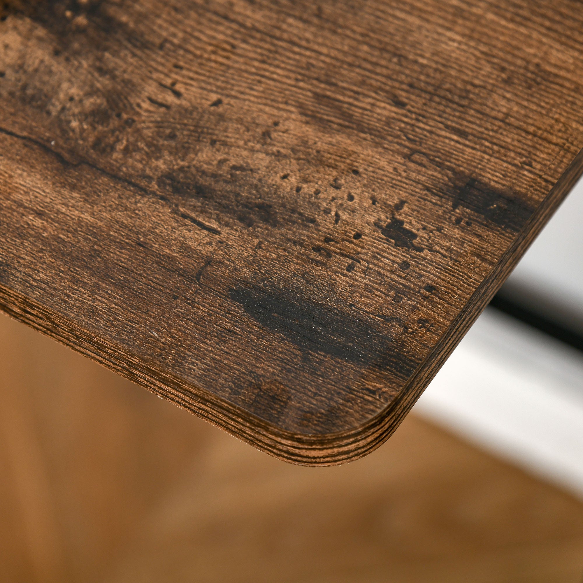 Writing Desk Computer Table with Storage Shelf for Home Office PC Laptop Workstation - Rustic Brown