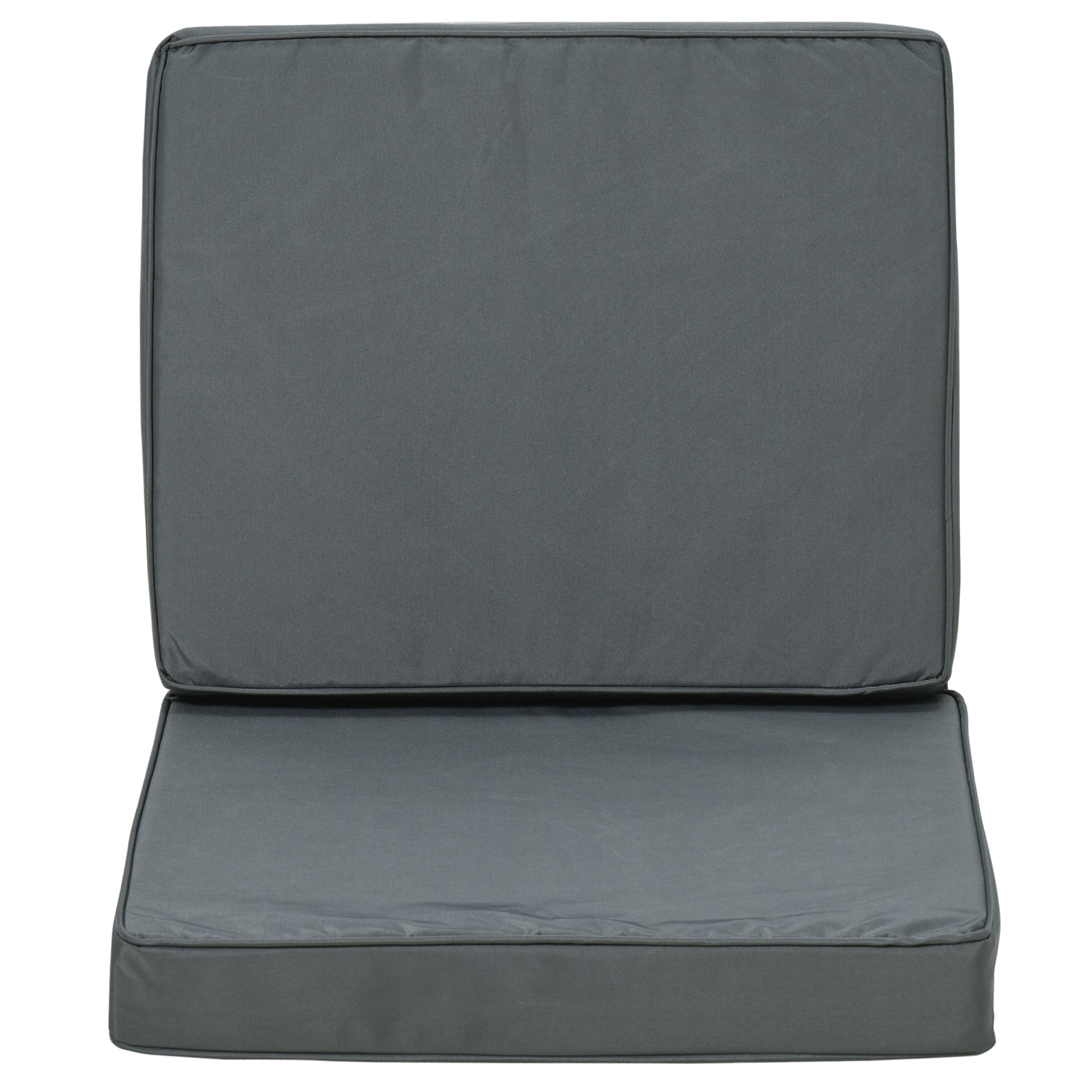 Set of 2 Garden Seat and Back Cushion Set, Replacement Cushions for Outdoor Furniture with Seat Cushion and Back Cushion, Dark Grey