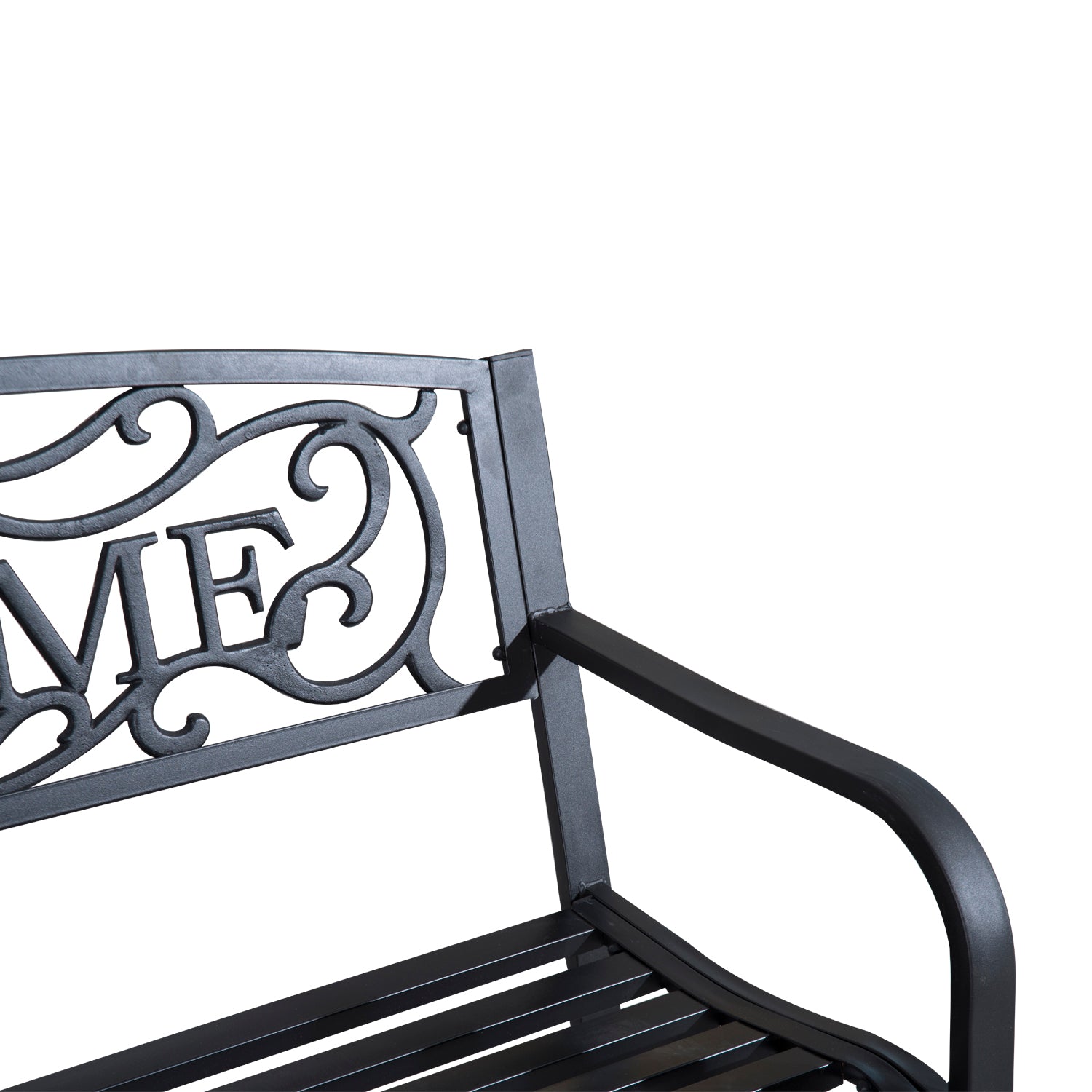 2 Seater Metal Garden Bench Patio Outdoor Park Porch Chair