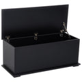 Wooden Storage Chest Bench Seat Ottoman with Lid for Clothes Toys Bedding - Black