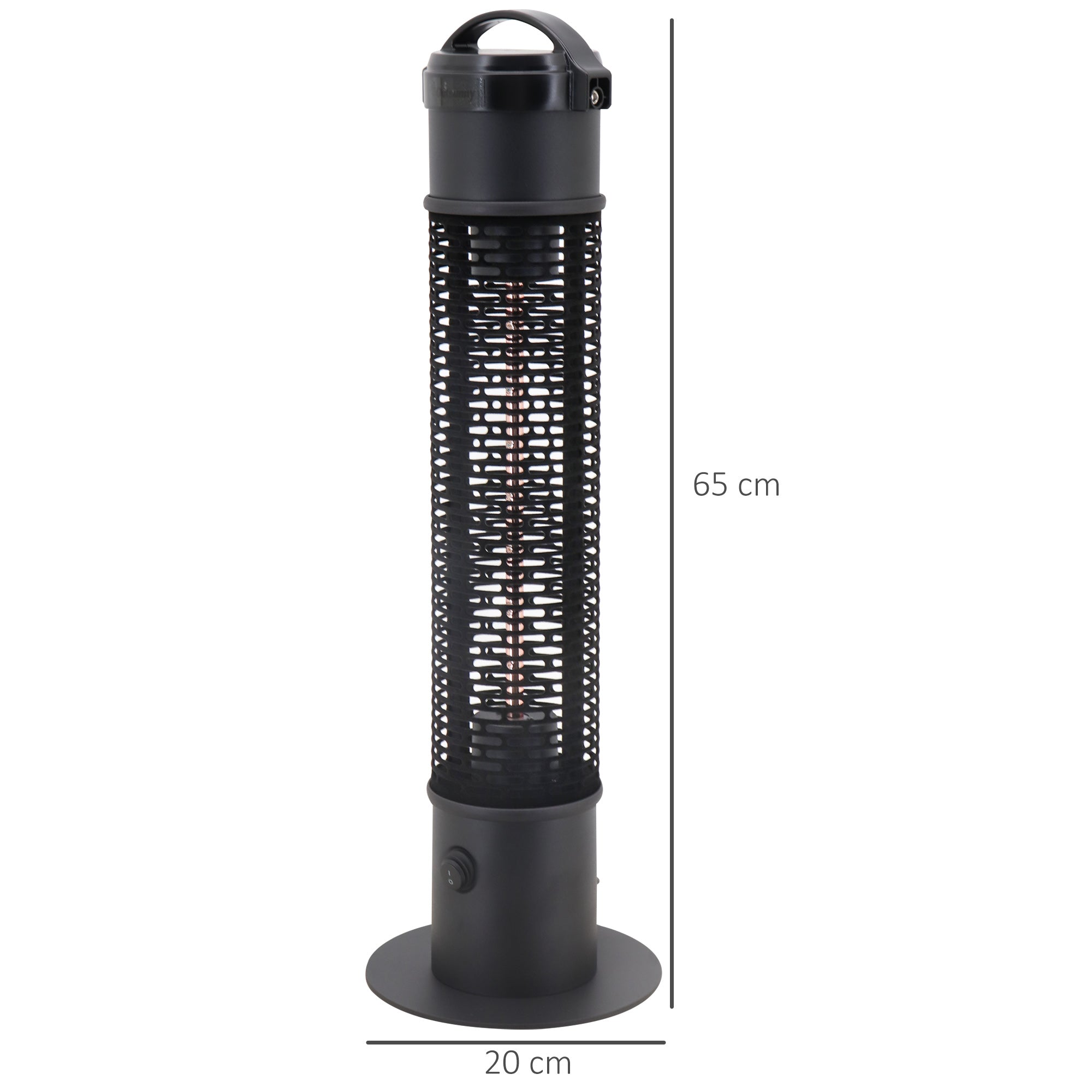 Table Top Patio Heater, 1.2kW Infrared Outdoor Electric Heater with IP54 Rated Weather Resistance, Tip Over Safety Switch ?20 x 65 cm