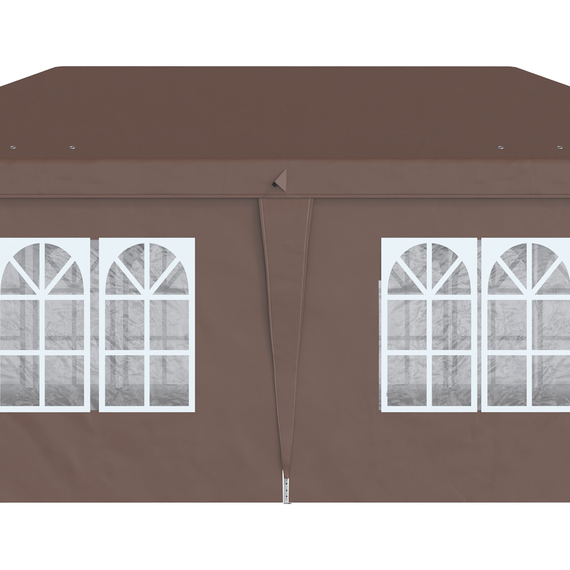 3 x 6 m Pop Up Gazebo with Sides and Windows, Height Adjustable Party Tent with Storage Bag for Garden, Camping, Event, Brown