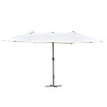 4.6m Double-Sided Garden Parasol with Cross Base Patio Market Umbrella - Off White