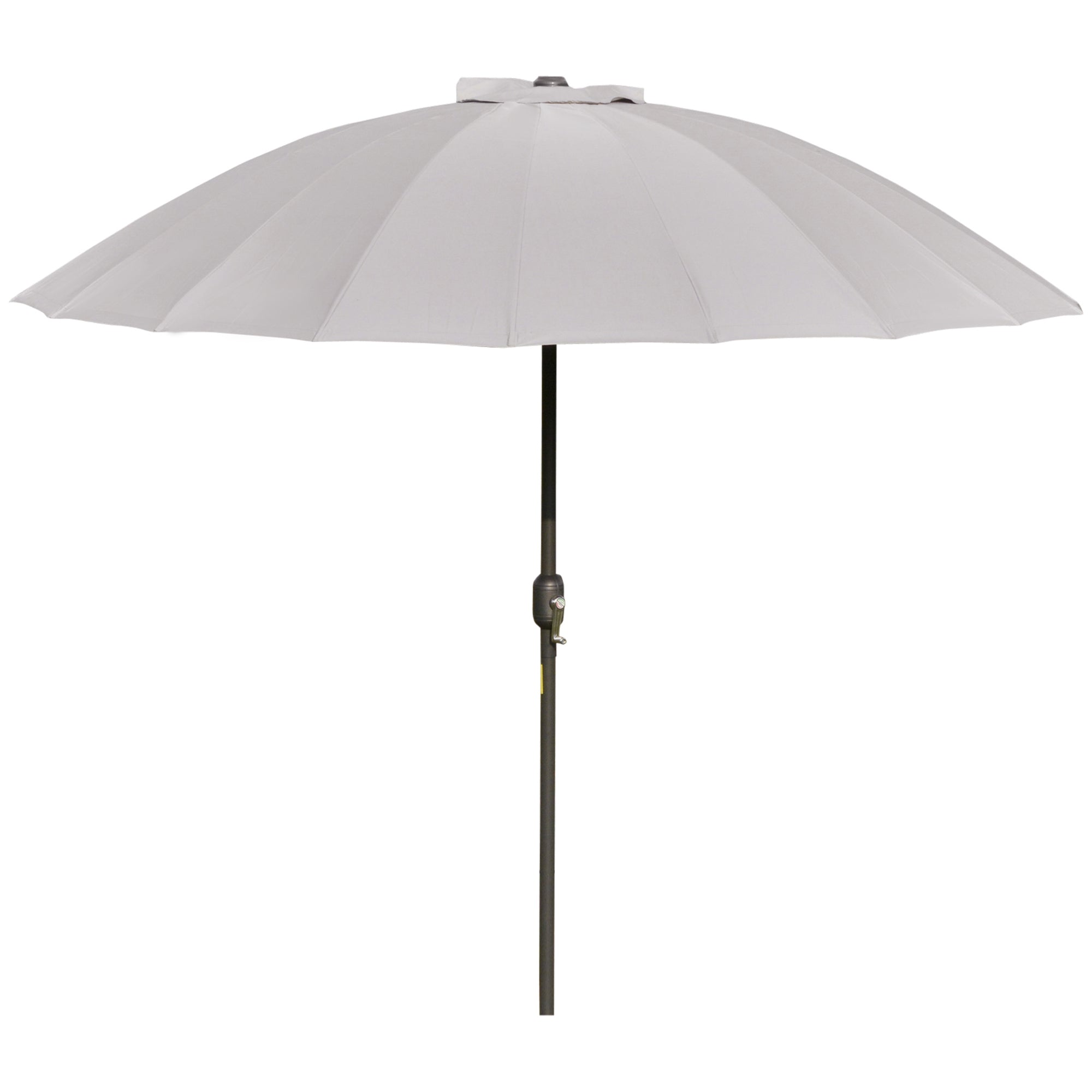 2.5m Adjustable Outdoor Garden Parasol Umbrella Sun Shade with Crank & Tilt, Light Grey