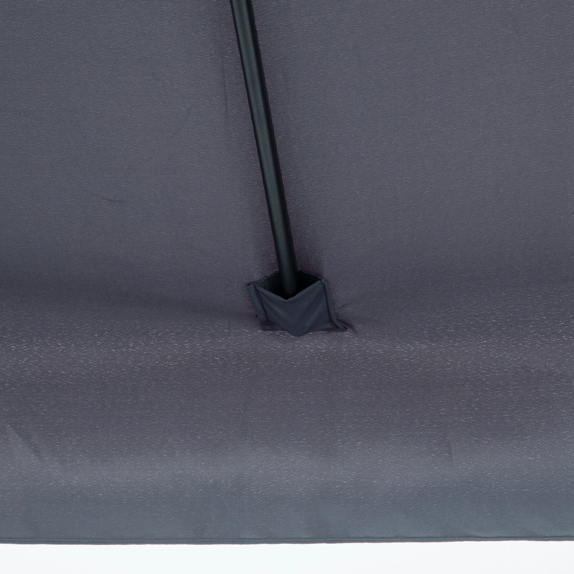 2.3m Half Parasol Semi Round Umbrella with Metal Frame and Crank Handle Grey