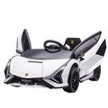 Compatible 12V Kids Electric Ride On Lamborghini SIAN Car with Remote Control, Lights & MP3 Player for Ages 3-5 - White