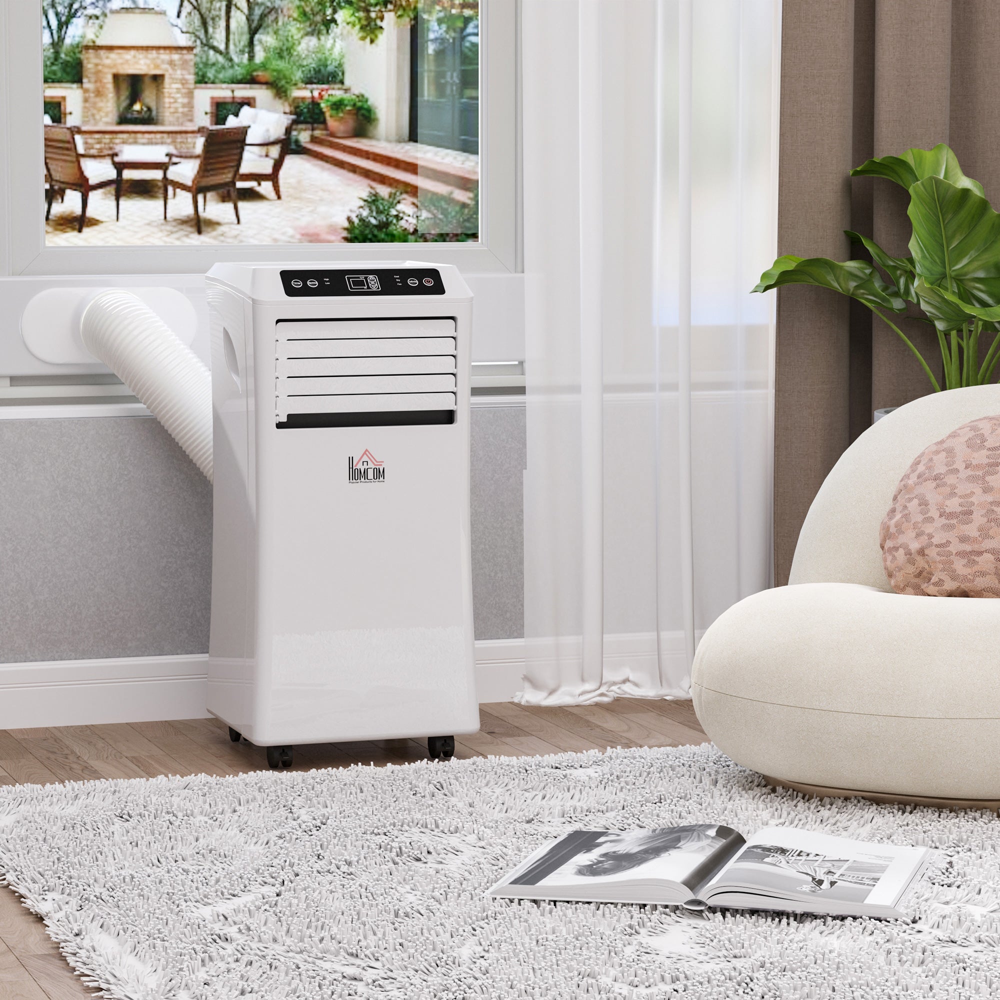 Mobile Air Conditioner with Remote Control, Timer, Cooling Dehumidifying Ventilating, LED Display White - 1003W