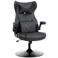 Video Game Racing Style Office Chair with Lumbar Support, Swivel Base & Flip-up Armrests - Black