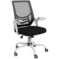 Mesh Office Chair with Flip-Up Armrests, Lumbar Support & Swivel Wheels - Black