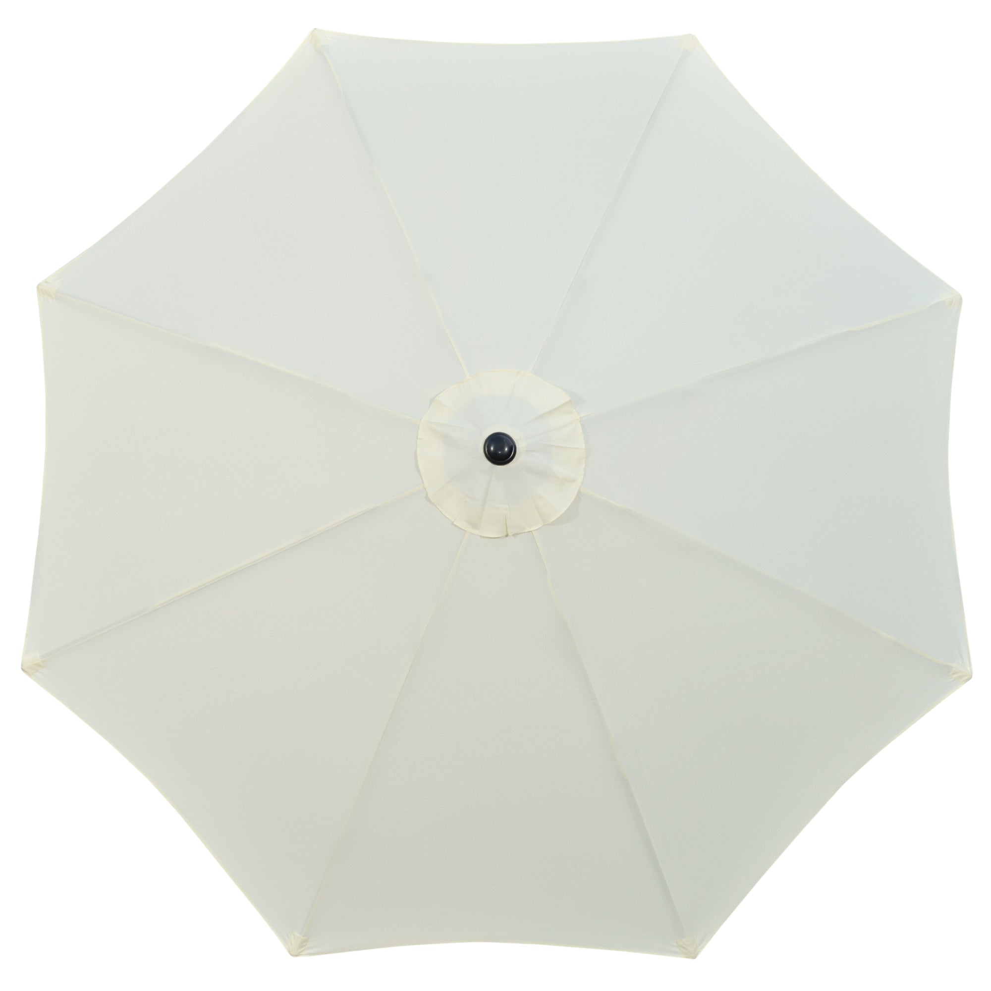 Garden Parasol Umbrella, Outdoor Market Table Umbrella Sun Shade Canopy with 8 Ribs, Cream