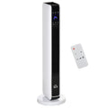 Oscillating Ceramic Tower Heater 1100W/2200W with Remote, 8H Timer & Safety - White