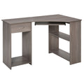 L-Shaped Corner Computer Desk with Shelves, Keyboard Tray, Drawer & CPU Stand - Grey