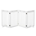 4-Panel Foldable Wooden Pet Gate with Support Feet for Doorways & Stairs 80